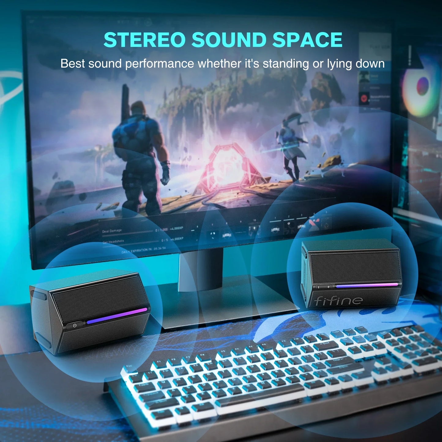 Sound Box USB Stereo Speaker with Volume Control (Black)