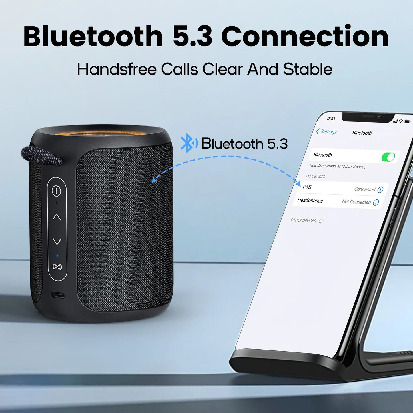 NNEOBA Outdoor Bluetooth Speaker Waterproof with Bass Boost (Black)-3