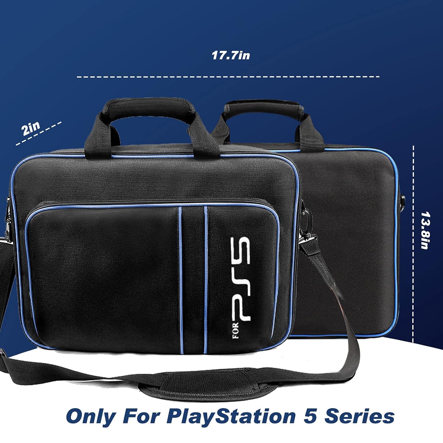 Carrying Case for PS5 Console Disc/Digital Edition - Large Capacity Protective Travel Shoulder Bag with Zippered Storage for Controllers, Game Discs, HDMI & Other Accessories
