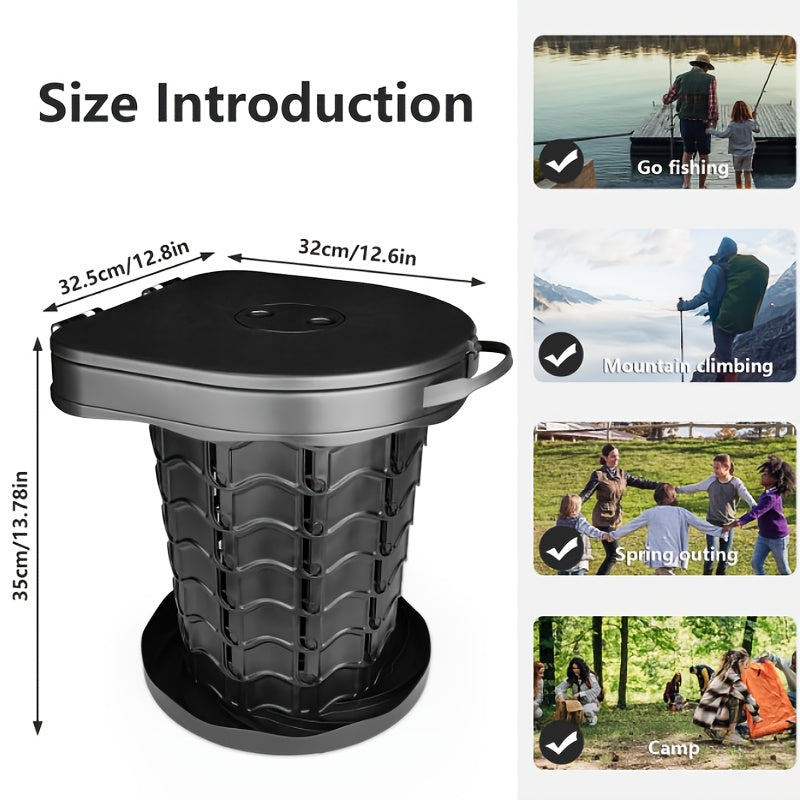 Adjustable Portable Camping Toilet with Storage Bag-2