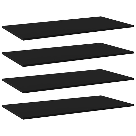 NNEVL Bookshelf Boards 4 pcs Black 80x20x1.5 cm Chipboard-0