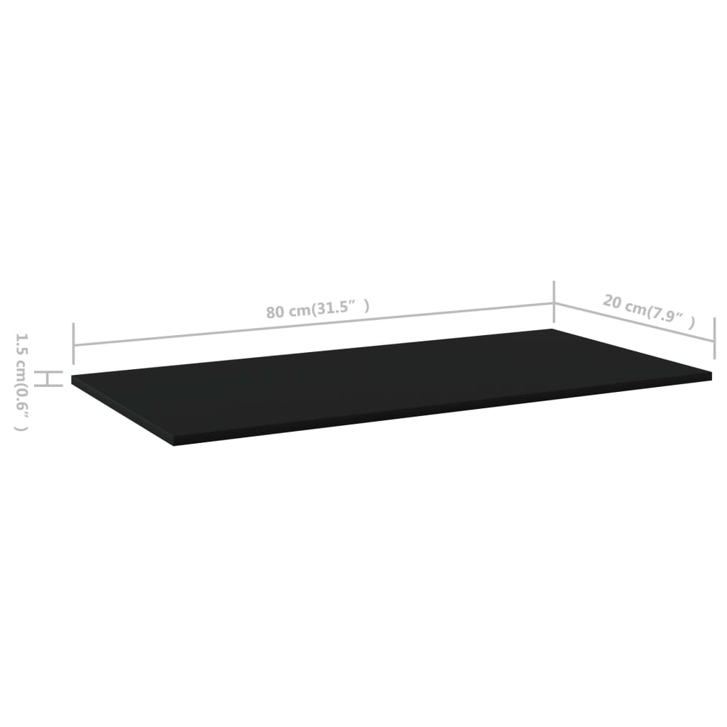 NNEVL Bookshelf Boards 4 pcs Black 80x20x1.5 cm Chipboard-4
